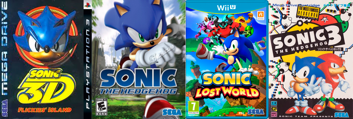 Diferentes videojuegos de Sonic