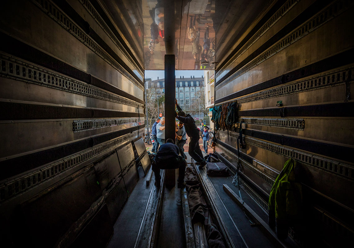 imagen del transporte de la obra